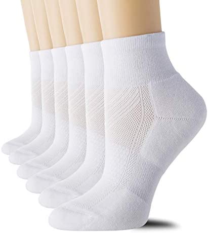 CelerSport 6 Pairs Women's Running Ankle Socks Athletic Sport Socks Cushioned