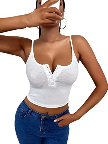 Dyexces Womens Tank Scoop Neck Henley Tank Tops Sleeveless Button Down Shirts