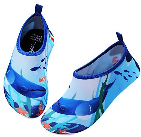 mysoft Kids Water Shoes Quick Dry Non-Slip Toddler Water Skin Barefoot Sports Swimming Beach Pool Shoes for Boys & Girls