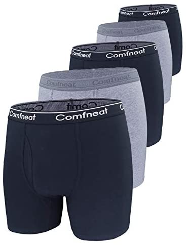 Men's 5-Pack Big & Tall 3XL-7XL Boxer Briefs Cotton Spandex Underwear with Fly