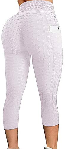 Karlywindow Women's Butt Lifting Legging High Waist Yoga Pants Capri Tummy Control Scrunch Booty Legging Tights