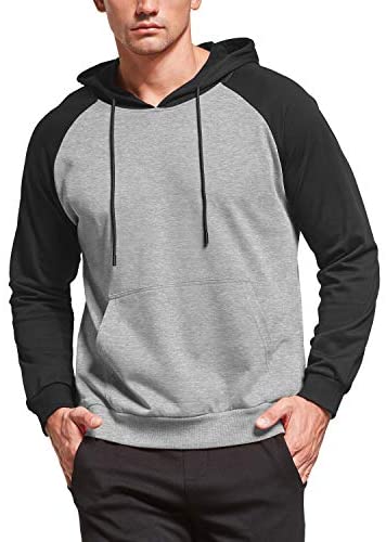 Mens Casual Pullover Hoodie Long Sleeve Cotton Hooded