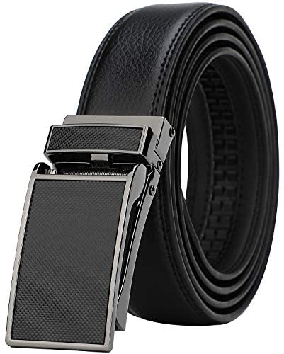 HIMI Men's Comfort Genuine Leather Ratchet Dress Belt with Automatic Click Buckle