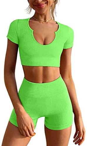 Women's  High Waist Sports Shorts Sets