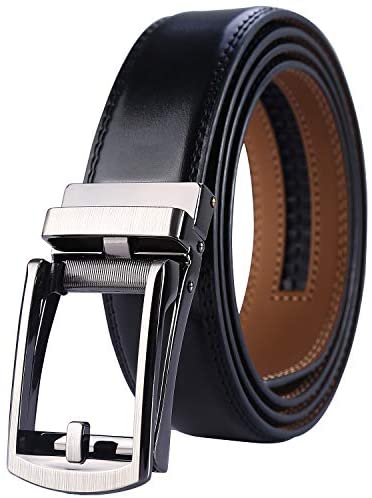 Lavemi Men's Real Leather Ratchet Dress Belt with Automatic Buckle,Elegant Gift Box