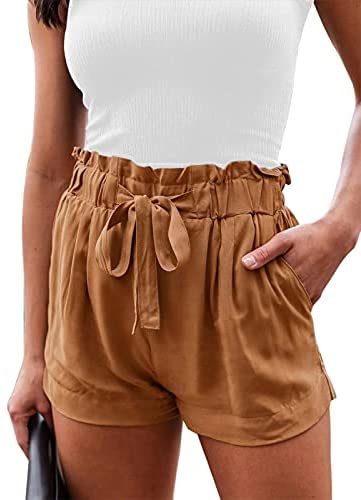 Shorts for Women Comfy Drawstring Casual Elastic Waist Pocketed Shorts Summer Beach Lightweight Short Lounge Pants