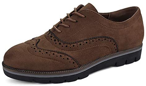 Women Lace Up Oxford Shoes Wingtip Brogue Walking Shoes