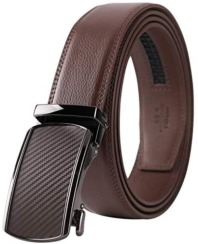 Lavemi Men's Real Leather Ratchet Dress Belt with Automatic Buckle,Elegant Gift Box