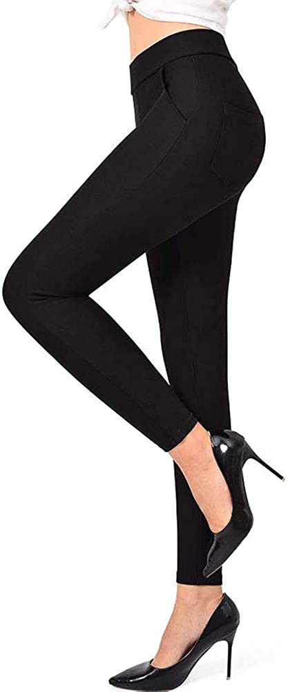 Ginasy Dress Pants for Women Business Casual Stretch Pull On Work Office Dressy Leggings Skinny Trousers with Pockets