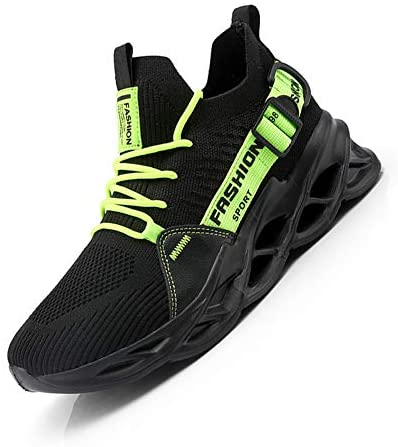 QZHIHE Men’s Blade Shoes Casual Running Walking Shoes Mesh Breathable Gym Shoes Slip on Jogging Sneakers