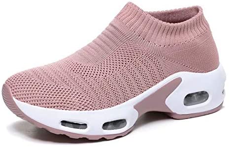 ikunka Women's Walking Shoes Slip-on Sock Shoe Lady Girls Running Shoes Mesh Air Cushion Loafers Fashion Casual Sneakers