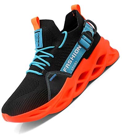QZHIHE Men’s Blade Shoes Casual Running Walking Shoes Mesh Breathable Gym Shoes Slip on Jogging Sneakers