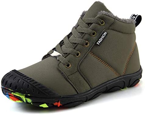 JINGJING Boy & Girls Winter Warm Snow Boots Outdoor Sneakers Waterproof Shoes Boots Fur Lined (Toddlers/Kids)