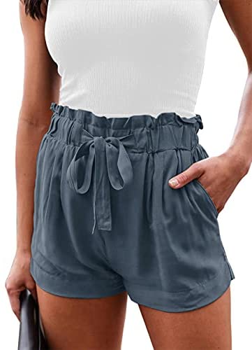 Shorts for Women Comfy Drawstring Casual Elastic Waist Pocketed Shorts Summer Beach Lightweight Short Lounge Pants