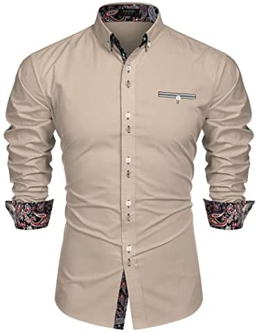 Men's Dress Shirt Long Sleeve Casual Button Down Shirts