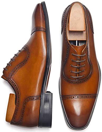 Men's Dress Shoes Oxford Formal Leather Lace Up Business Shoes for Men