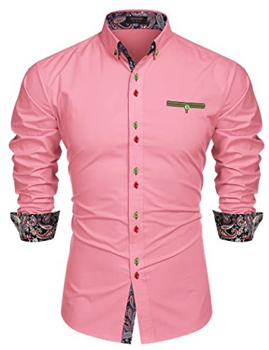 Men's Dress Shirt Long Sleeve Casual Button Down Shirts