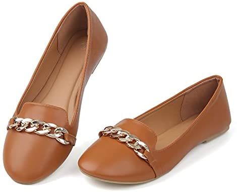MUSSHOE Flats Shoes for Women Slip on Round Toe Comfortable Women's Flats Ballet Flats Shoes Loafers for Women