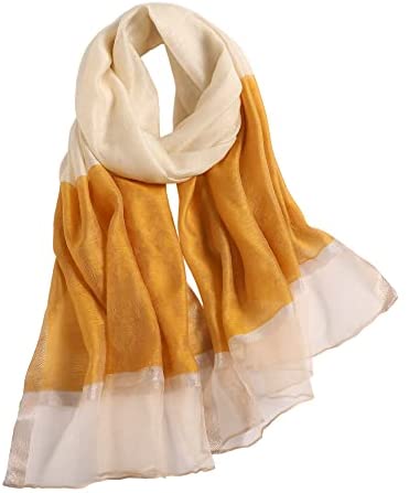 WINCESS YU Long Silk Scarf Women Fashion Pashmina Shawls and Waps for Weddings Satin Scarf for Fall Winter