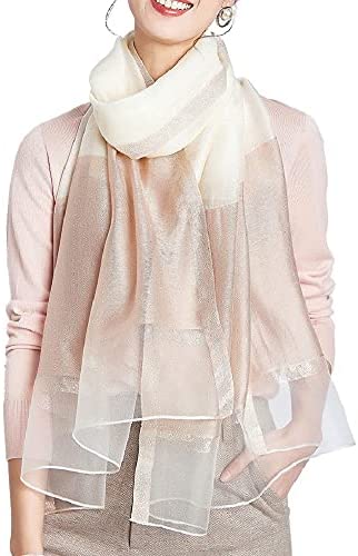 WINCESS YU Long Silk Scarf Women Fashion Pashmina Shawls and Waps for Weddings Satin Scarf for Fall Winter