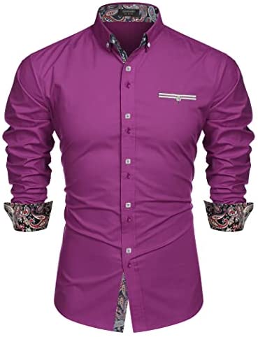 Men's Dress Shirt Long Sleeve Casual Button Down Shirts
