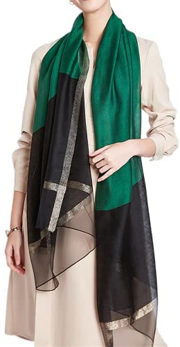 WINCESS YU Long Silk Scarf Women Fashion Pashmina Shawls and Waps for Weddings Satin Scarf for Fall Winter