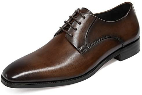 GIFENNSE Men's Handmade Leather Modern Classic Lace up Leather Lined Perforated Dress Oxfords Shoes