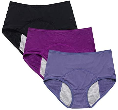 YOYI FASHION Women Mesh Holes Breathable Leakproof Period Panties Mulit Pack US Size XXS-4XL/11