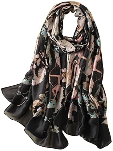 YMXHHB Fashion Scarves Scarf 100% Silk Feeling Scarf Silk Like Scarves Long Lightweight Sunscreen Shawls for Women