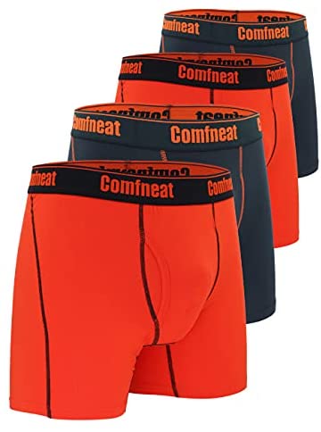 Men's 4-Pack Boxer Briefs Bamboo Rayon Ultra Soft Comfy Underwear with Fly