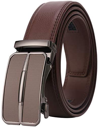 Lavemi Men's Real Leather Ratchet Dress Belt with Automatic Buckle,Elegant Gift Box