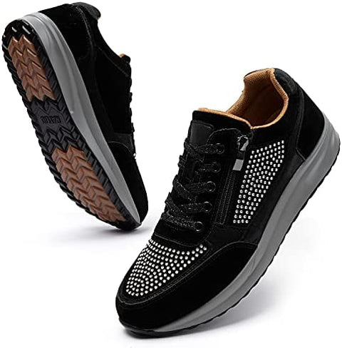 Women Walking Shoes Comfort Side Zipper Tennis Shoes