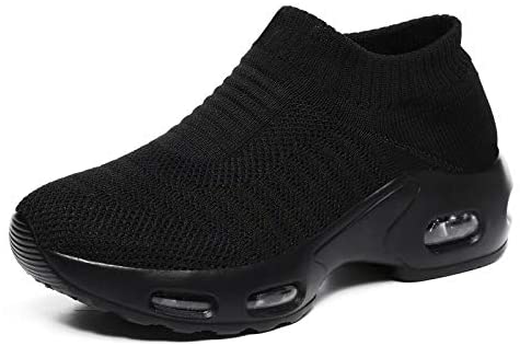 ikunka Women's Walking Shoes Slip-on Sock Shoe Lady Girls Running Shoes Mesh Air Cushion Loafers Fashion Casual Sneakers
