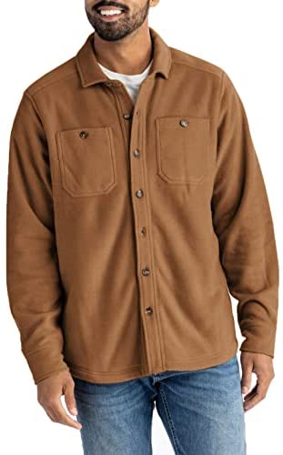 Zwurew Men's Winter Coats Warm Sherpa Fleece Jacket Casual Turn Down Collar Button Outwear Lightweight Soft Coat with Pockets