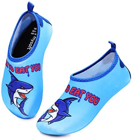 mysoft Kids Water Shoes Quick Dry Non-Slip Toddler Water Skin Barefoot Sports Swimming Beach Pool Shoes for Boys & Girls