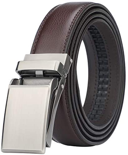 HIMI Men's Comfort Genuine Leather Ratchet Dress Belt with Automatic Click Buckle
