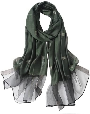 WINCESS YU Long Silk Scarf Women Lightweight Fashion Pashmina Shawls and Wraps Large Satin Scarf for Spring Fall Winter