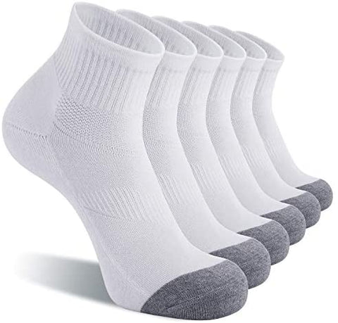 CelerSport 6 Pack Men's Ankle Socks with Cushion Athletic Running Socks