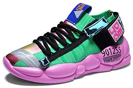 QZHIHE Womens Sneakers Slip on Casual Shoes Breathable Shiny Colorful Athletic Running Walking Shoes