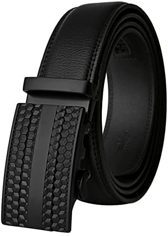 Lavemi Men's Real Leather Ratchet Dress Belt with Automatic Buckle,Elegant Gift Box