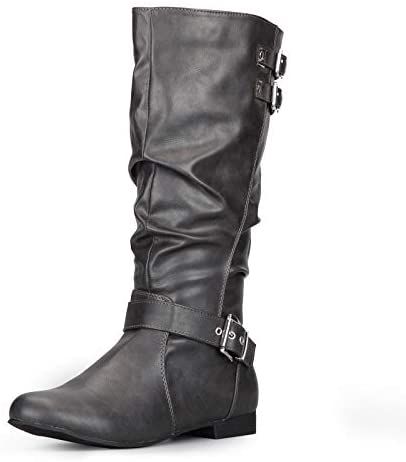 mysoft Women's Knee High Boots Flat Warm Winter Boots with Side Zipper