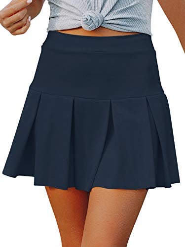 Women's Tennis Skirts Pleated Mini Skirt Sports Athletic Golf Running Workout Skorts Skirts with Pockets