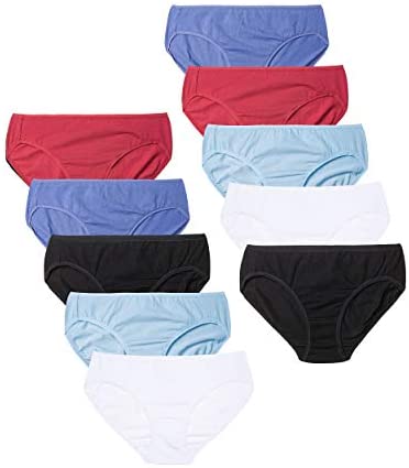 Women's 10-Pack Bikinis Cotton Panties Soft Stretchy Underwear