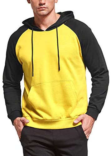 Mens Casual Pullover Hoodie Long Sleeve Cotton Hooded