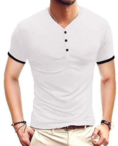 Mens Casual Slim Fit Basic  Short/Long Sleeve Cotton T-Shirt