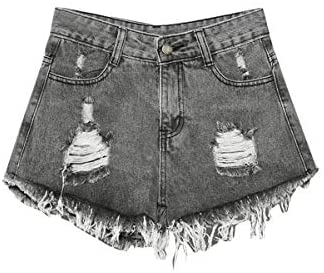 Women's Casual High Waisted Ripped Cutoff Distressed Denim Shorts