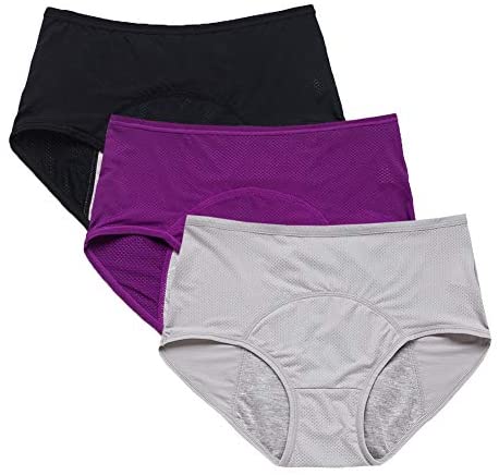 YOYI FASHION Women Mesh Holes Breathable Leakproof Period Panties Mulit Pack US Size XXS-4XL/11