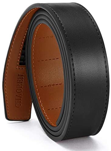 CHAOREN Ratchet Belt Replacement Strap 1 3/8”, Genuine Leather Belt Casual for 40MM Slide Click Buckle