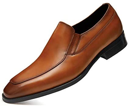 GIFENNSE Men's Dress Shoes Slip-on Loafers Leather Formal Shoes for Men
