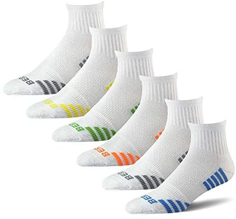 Men's Athletic Ankle Compression Running Socks (6 Pack)